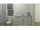 Clean bathroom featuring modern toilet, neutral vanity, and modern fixtures at 15883 W Winslow Ave, Goodyear, AZ 85338