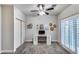 Bright office space with desk and neutral patterned accent wall at 16437 N 61St Ave, Glendale, AZ 85306