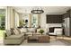 Stylish living room featuring a comfortable sofa, wood coffee table, and natural light at 17363 W Fallen Leaf Ln, Surprise, AZ 85387