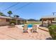 Private backyard oasis featuring a pool, lounge chairs, and covered patio for relaxation and enjoyment at 6255 E Rose Circle Dr, Scottsdale, AZ 85251