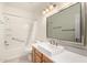 Bathroom with a well-lit mirror and a shower-tub combination at 11338 E Contessa St, Mesa, AZ 85207