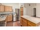 Spacious kitchen with a granite island, stainless steel appliances, and ample cabinet space at 11338 E Contessa St, Mesa, AZ 85207