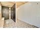 Modern bathroom showcases a sleek shower with black herringbone tile and a rain shower head at 1712 E Fairfield St, Mesa, AZ 85203