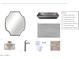 Selection of modern bathroom fixtures, including a metal-framed mirror, copper sink, and designer wallcovering at 2304 Fox Tail Trl, Carefree, AZ 85377