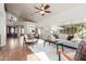 Spacious living room with vaulted ceilings, wood floors, and bright natural light at 2635 N El Dorado Pl, Chandler, AZ 85224