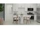 Well-lit kitchen with stainless steel appliances and an eat-in nook with a round table at 36550 W Maddaloni Ave, Maricopa, AZ 85138
