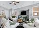 Inviting living area featuring cozy seating, a TV, and plenty of natural light at 4231 E Augusta Ave, Chandler, AZ 85249