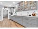 Kitchen with stainless steel appliances, gray cabinets, and granite counters at 4363 E Dragoon Cir, Mesa, AZ 85206