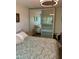 Comfortable bedroom featuring a bed with decorative bedspread, closet, and modern lighting at 4610 N 68 N St # 476, Scottsdale, AZ 85251