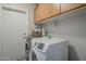 Well-equipped laundry room with modern washer and dryer and built-in storage at 7930 W Colter St, Glendale, AZ 85303