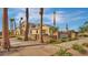 Inviting two-story homes with desert landscaping, brick accents, and palm trees at Mary Lou Fulton Acoustic Center at 838 W Basswood Ave, Queen Creek, AZ 85140