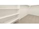 Spacious walk-in closet featuring carpeted floors and built-in shelving at 8634 W Albeniz Pl, Tolleson, AZ 85353