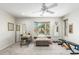 Bright home office featuring large bay window, desk space and workout equipment at 903 W Shawnee Dr, Chandler, AZ 85225