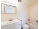 Bright bathroom featuring a vanity, mirror, toilet, and tub/shower combo at 1124 S Longwood Loop, Mesa, AZ 85208