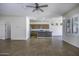 Open concept kitchen with stainless steel appliances, and a central island, ideal for entertaining at 2512 E Katrina Trl, Casa Grande, AZ 85194