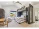 Bedroom with light carpet and built in bunk. Big window for natural light at 2625 N 24Th St # 15, Mesa, AZ 85213