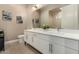 Bathroom with double vanity, modern fixtures, and a neutral color scheme at 3131 N Central Ave # 3004, Phoenix, AZ 85012