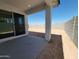 Covered patio offers shade and outdoor living space, with a view of the block-walled backyard at 3510 N Camden Dr, Florence, AZ 85132