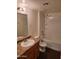 Full bathroom with granite countertop, single sink, and shower-tub combo at 3810 N Maryvale Pkwy # 2077, Phoenix, AZ 85031