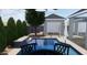 This is a lovely backyard pool and entertaining area with mature landscaping at 40614 N Harbour Town Ct, Anthem, AZ 85086