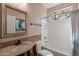 Well-maintained bathroom featuring granite countertops, a bathtub, and a neutral color scheme at 4264 S Columbine Way, Gold Canyon, AZ 85118