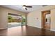 Bright living room with seamless flow to the outdoor pool and patio at 6917 E Ingram Cir, Mesa, AZ 85207