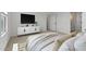 Serene bedroom features a contemporary dresser and a comfortable bed with stylish linens and pillows at 7327 S 76Th Ln, Laveen, AZ 85339
