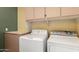Laundry room featuring a washer and dryer under wall cabinets at 10910 E Sebring Ave, Mesa, AZ 85212