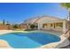 Backyard featuring a large pool at 17649 N Vera Cruz Ave, Maricopa, AZ 85139