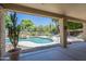 Outdoor living space with a beautiful pool at 2340 W Myrtle Dr, Chandler, AZ 85248