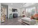Relaxing living room with a ceiling fan, balcony, and views at 2625 E Indian School Rd # 343, Phoenix, AZ 85016
