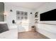 Bedroom featuring a daybed, accent lights, and shelving at 5302 E Van Buren St # 2024, Phoenix, AZ 85008