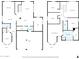Layout of first and second floor shows bedrooms, bathrooms, kitchen, living room, dining area, and garage at 10430 W Los Gatos Dr, Peoria, AZ 85383