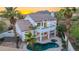 Aerial shot of backyard featuring a pool and mature landscaping at 11089 N 130Th Pl, Scottsdale, AZ 85259