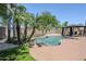 Backyard featuring a private pool surrounded by lush palm trees and a cozy gazebo at 1616 N 125Th Ln, Avondale, AZ 85392