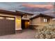 Close up front entrance showing architectural detail and xeriscape landscaping at 18108 W Cassia Way, Goodyear, AZ 85338