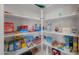 Organized pantry with shelves stocked full of various food and household items at 20904 E Swan Dr, Queen Creek, AZ 85142