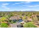 Scenic aerial view of home highlighting the desert landscape and mountain views in the distance at 26475 N Wrangler Rd, Scottsdale, AZ 85255