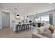 Open concept living featuring a stylish kitchen with white cabinets and a dining area at 29587 N 156Th St, Scottsdale, AZ 85262