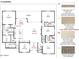 Floor plan of home showing layout of owner's suite, dining room, great room, bedrooms, and flooring samples at 3283 W Mesquite St, Phoenix, AZ 85086