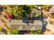 Overhead aerial view of the property displaying the unique roofline and landscaping at 5744 E Oak St, Scottsdale, AZ 85257