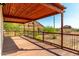 Enjoy mountain views from this covered wood deck with decorative railings at 5744 E Oak St, Scottsdale, AZ 85257