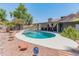 Inviting backyard pool surrounded by well-maintained landscaping, perfect for relaxing and entertaining outdoors at 14420 N 44Th Dr, Glendale, AZ 85306