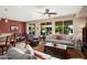 Bright living area with a view of the backyard, including comfortable sofas and stylish decor at 26247 W Lone Cactus Dr, Buckeye, AZ 85396