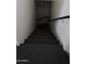 Carpeted stairway with handrail leads down to lower level at 30 E Brown Rd # 2113, Mesa, AZ 85201