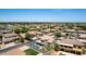 Aerial view of the backyard pool and patio in a desert community at 4423 W Lodge Dr, Laveen, AZ 85339