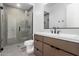 Elegant bathroom featuring a glass shower, modern vanity, and neutral finishes at 5744 E Lowden Rd, Cave Creek, AZ 85331
