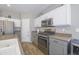 The kitchen is equipped with stainless steel appliances, ample cabinetry, and a gas range at 7227 E Northridge St, Mesa, AZ 85207