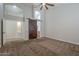 Spacious main bedroom featuring a sliding barn door and high ceilings at 1826 W Oriole Way, Chandler, AZ 85286