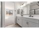 Bathroom featuring double sinks with modern fixtures at 18778 E Panchito Dr, Gold Canyon, AZ 85118